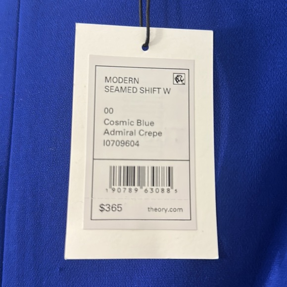Theory modern seamed shift dress in cosmic blue - Picture 3 of 3